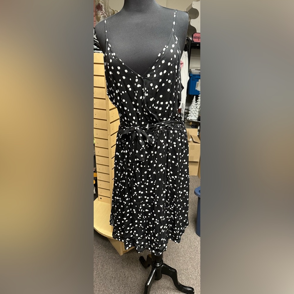 Black and white polka dot dress size XL